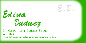 edina duducz business card